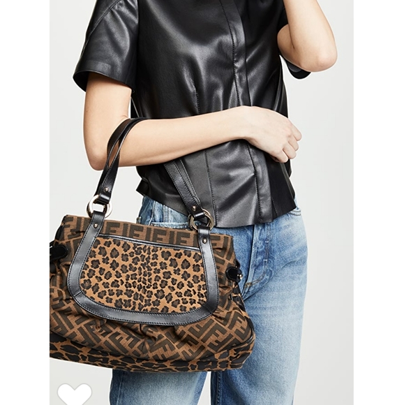 Fendi Zucca Leopard shoulder bag - Picture 3 of 12